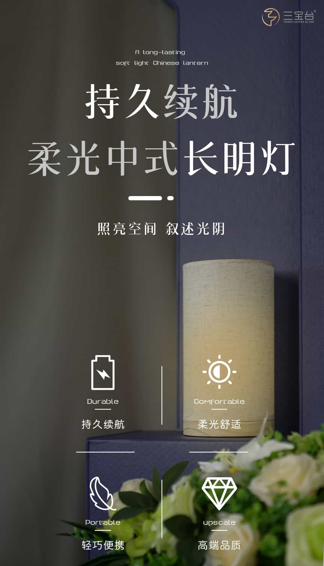 电子中式长明灯E-AC001